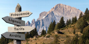 La montagne Dent Parrachée, des panneaux directionnels