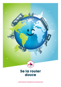 Vignette illustrée représentant la mobilité douce