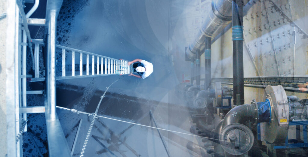 Photo montage station d'épuration