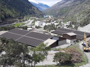 Photomontage Panneaux photovoltaïques à la SETP